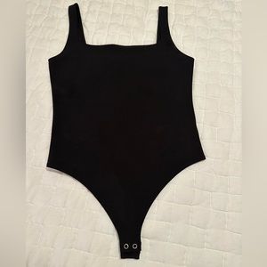 Black Express Square Neck Thong Bodysuit Sz Small